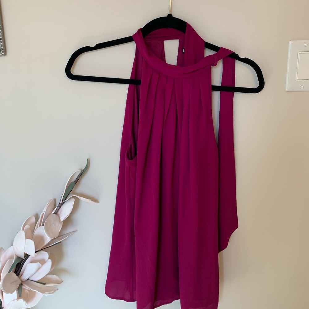 Express high neck halter tie tank